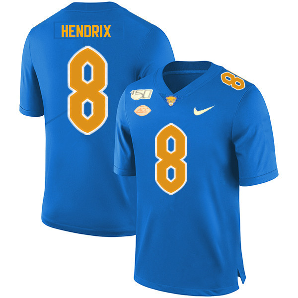 2019 Men #8 Dewayne Hendrix Pitt Panthers College Football Jerseys Sale-Royal